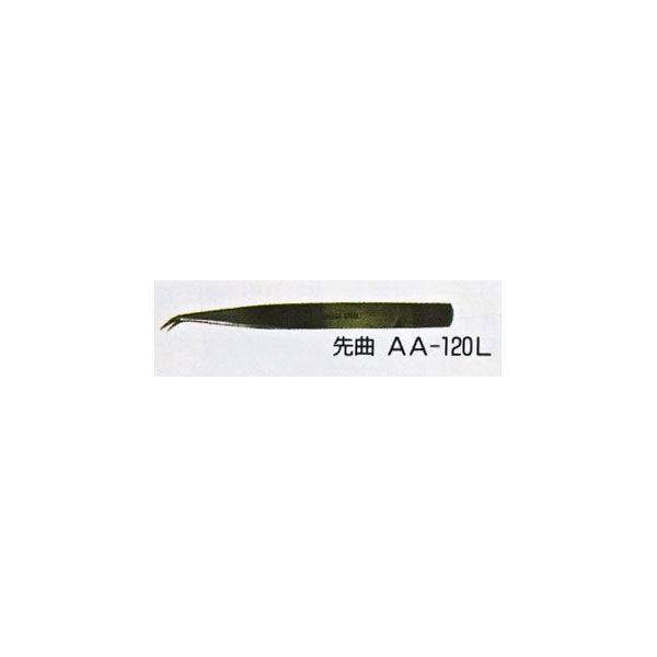 H＆H ステンピンセット 120mm (曲) AA-120L #125002 返品種別B