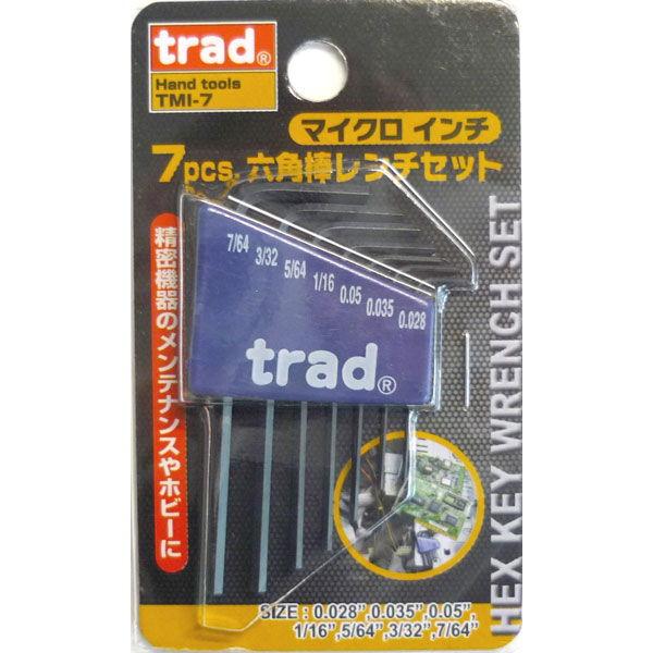 TRAD 7pcs マイクロ インチ 六角棒レンチセット (0.028”、0.035”、0.05”、...