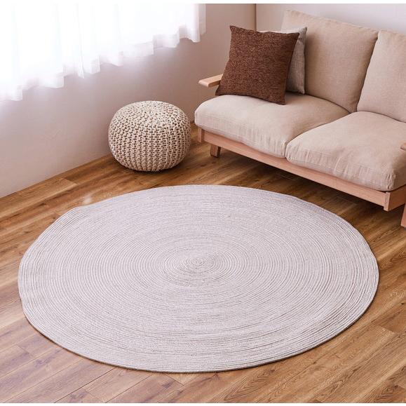 HAGIHARA(萩原) ハンドメイド 綿100%の編み込みラグ ブレイド 円形ラグ(160R・グレ...
