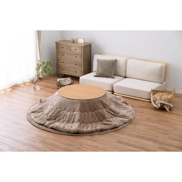 萩原 メレンゲタッチのこたつ掛ふとん(190cm・マルベージュ) メレンゲタツチKF19RBE 返品...