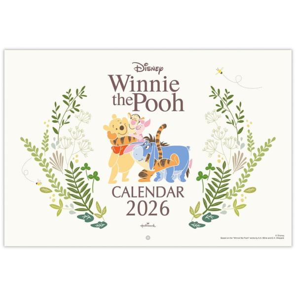日本ホールマーク 2026年 ディズニー くまのプーさん 壁掛け二つ折りカレンダー(大) 84535...