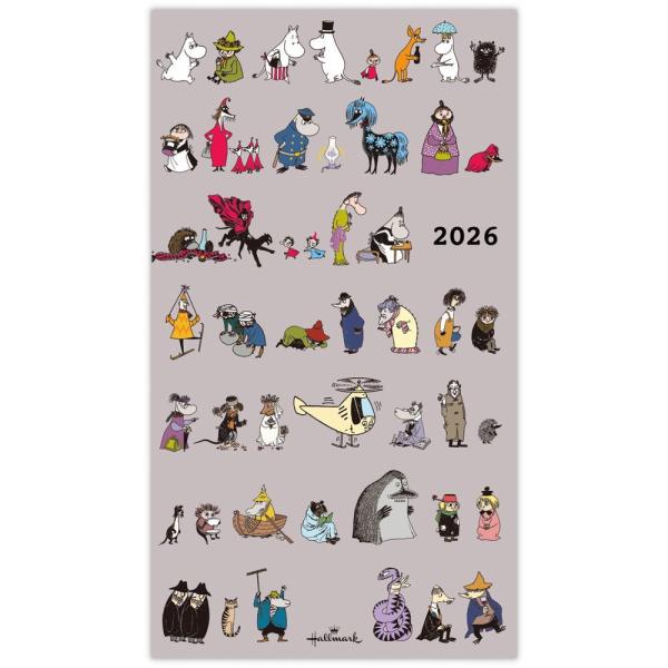 日本ホールマーク 2026年 ムーミン 80周年記念デザイン 仲間たち スリムマンスリーダイアリー(...