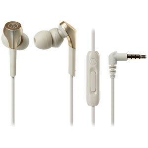 オーディオテクニカ スマートフォン用イヤホン(シャンパンゴールド)ハイレゾ対応 ダイナミック密閉型 ...