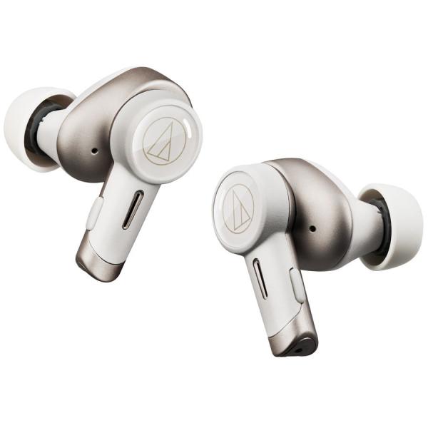 オーディオテクニカ ノイズキャンセリング機能搭載 完全ワイヤレスBluetoothイヤホン(ホワイト...
