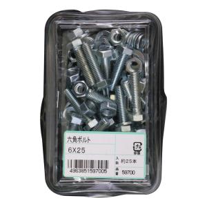 ユタカ産業 ユニクロ 六角ボルト 6×25 59700 返品種別A