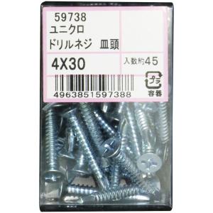 ユタカ産業 ユニクロ ドリルネジ サラ頭 4×30 59738