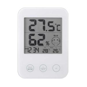 ヤザワ 温湿度計(ホワイト) YAZAWA 熱中症・インフルエンザ警報付き デジタル温湿度 DO05WH 返品種別A｜joshin
