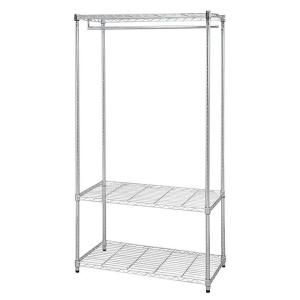 アイリスオーヤマ メタルシェルフ(3段・91cm幅 奥行46cm 高さ178.5cm)ポール径25mm メタルラックワードローブ  SEW-913E 返品種別A