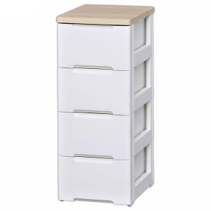 アイリスオーヤマ ウッドトップチェスト 幅73cm HG-724 4段 高さ81 2個セット】ウッドトップチェスト 4段 HG-724 ホワイト:アイリス