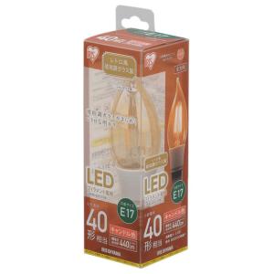 アイリスオーヤマ LED電球 フィラメント電球形 40W形相当/ 440lm(キャンドル色相当)(1個) IRIS OHYAMA ECOHILUX(エコハイルクス) LDF3C-G-E17-FK 返品種別A