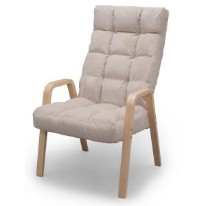 アイリスオーヤマ ウッドアームチェア Lサイズ コーデュロイ (ベージュ) IRIS WAC-Lベ-ジユ 返品種別A