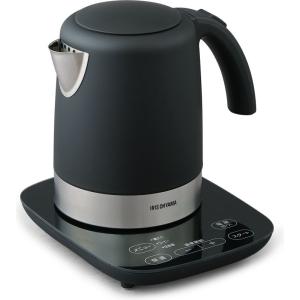 アイリスオーヤマ 電気ケトル 1.0L ブラック IRIS OHYAMA Design kettle IKE-D1000T-B 返品種別A｜joshin