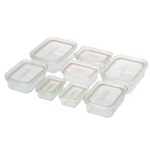アイリスオーヤマ 耐熱ガラス容器 8点セット クリア IRIS OHYAMA TGS-8Sクリア 返...