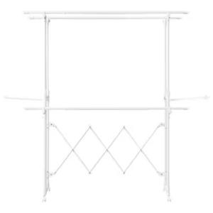 アイリスオーヤマ 組み立て簡単たっぷりスタイル物干し(ホワイト) IRIS KTM-2018STホワ...