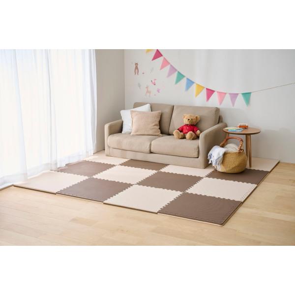 アイリスオーヤマ リバーシブルジョイントマット (モカブラウン/ ベージュ・60×60cm)9枚入り...