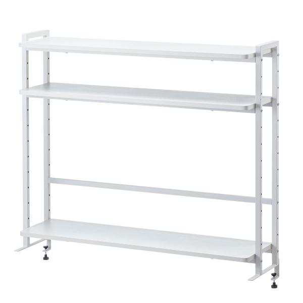 サンワサプライ クランプ式机上ラック3段タイプ MR-LC308W 返品種別A