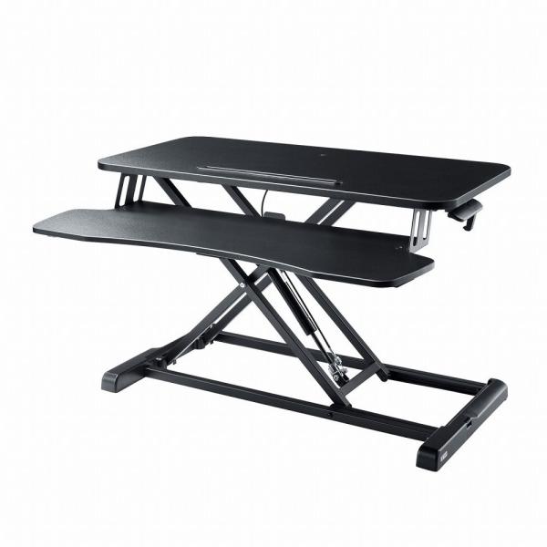 サンワサプライ エルゴノミクスリフトアップデスク(ブラック) デスクに置いて昇降機能をプラス サブテ...