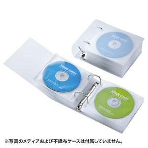 サンワサプライ CD・DVDリング式ファイルケース(36枚収納・クリア) FCD-RG36CLN 返...