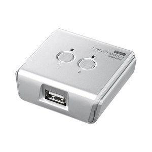 サンワサプライ USB2.0手動切替器(2回路)シルバー SW-US22N 返品種別A｜joshin