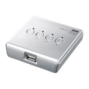 サンワサプライ USB2.0手動切替器(4回路)シルバー SW-US24N 返品種別A｜joshin