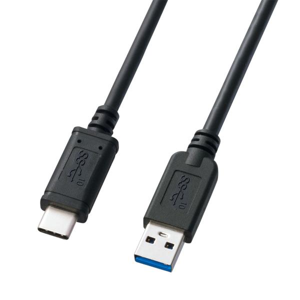 サンワサプライ USB3.1 Gen2 Type C-Aケーブル(ブラック・0.5m) KU31-C...