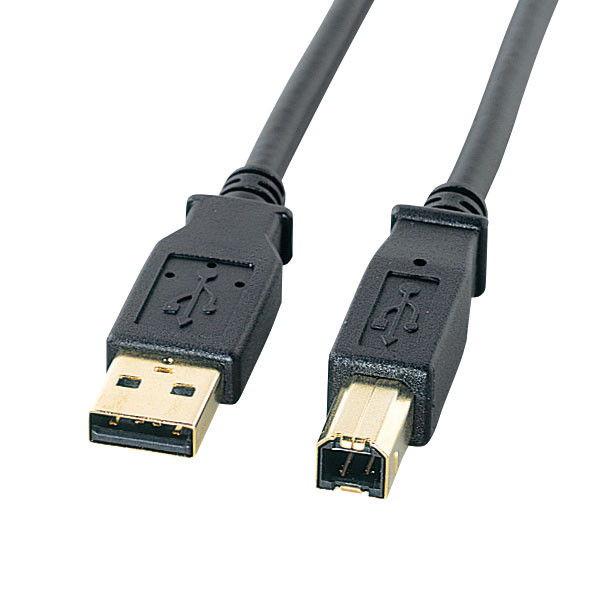 サンワサプライ USB2.0ケーブル(USB2.0 Aコネクタオス - USB2.0 Bコネクタオス...