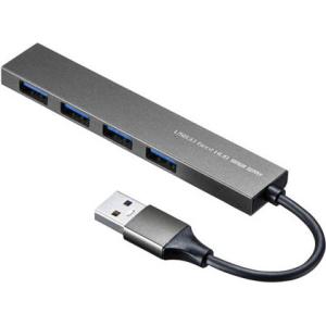 サンワサプライ USB3.2 Gen1 4ポート スリムハブ USB-3H423SN 返品種別A｜joshin