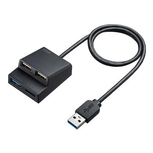 サンワサプライ USB3.2Gen1+USB2.0コンボハブ カードリーダー付き USB-3HC31...
