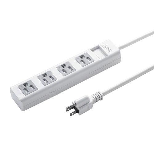 サンワサプライ シャッタータップ(3P・4個口・2.5m) TAP-SH3425MG3P 返品種別A