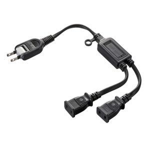 サンワサプライ ACアダプタ専用 電源延長コード(2分岐・2P・2個口・ブラック) TAP-EX2B...
