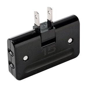 サンワサプライ 平トリプルタップ(2P・3個口)ブラック TAP-AC5BKN 返品種別A