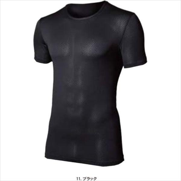 ボディタフネス デュアル3Dファーストレイヤー ショートスリーブ クルーネックシャツ(ブラック Sサ...