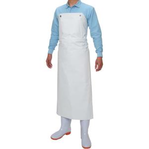 新日本ケミカル・オーナメント ワンタッチ 前掛 胸付 白 900×1150 業務