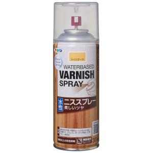 アサヒペン 水性ニススプレー 300ml(ライトオーク) 9019318 返品種別B｜joshin