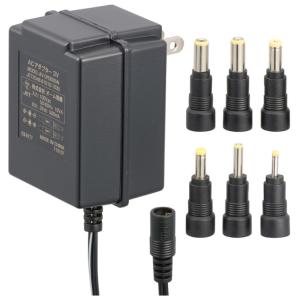 オーム ACアダプター DC3V対応 変換プラグ6種付き トランス式 OHM AudioComm AV-DR3005N 返品種別A