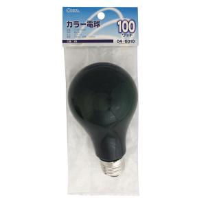オーム 白熱カラー電球 100W形 E26 グリーン OHM LB-PS7600-CG