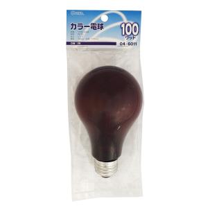 オーム 白熱カラー電球 100W形 E26 レッド OHM LB-PS7600-CR