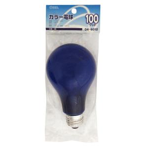 オーム 白熱カラー電球 100W形 E26 ブルー OHM LB-PS7600-CA