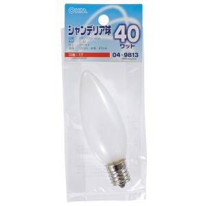 オーム シャンデリア球 40W 口金E17 フロスト OHM LB-C2740-F