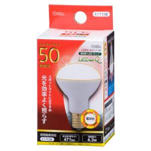 オーム LED電球 ミニレフ形 471lm(電球色相当) OHM LED de Q LDR4L-W-E17 A9 