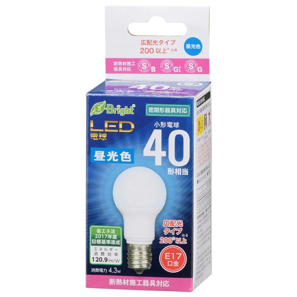 オーム LED電球 小形電球形 520lm(昼光色相当) OHM LDA4D-G-E17 IH2R1...