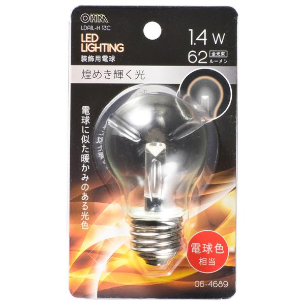 オーム LED電球 一般電球形 62lm(電球色相当) OHM LDA1L-H 13C 返品種別A
