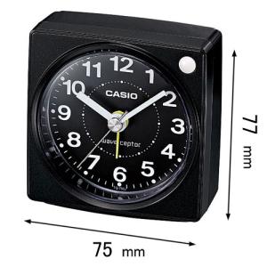 CASIO(カシオ) 目覚まし時計 電波 黒 アナログ 夜間秒針停止 スヌーズ