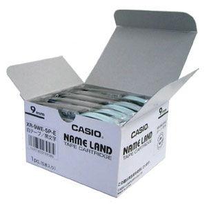カシオ テープカートリッジ スタンダードテープ 5本入(9 幅/ 白テープ/ 黒文字) CASIO NAME LAND(ネームランド) XR-9WE-5P-E 返品種別A｜joshin