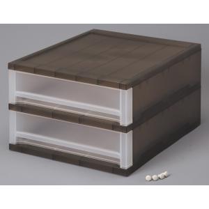 サンコープラスチック ブリオA4浅2段ケース ブラウン SANKO-BA4A2-BR
