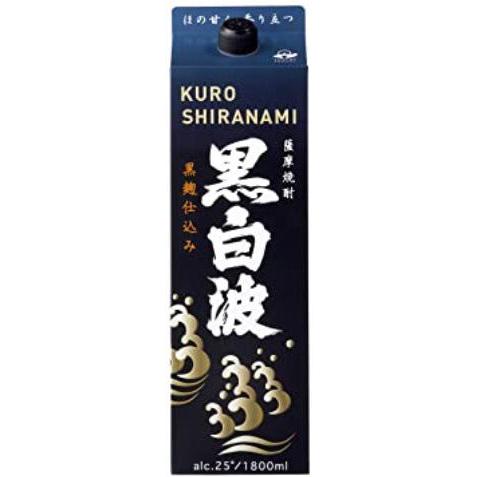 黒白波 黒麹仕込み 紙パック 25度 1800ml(芋焼酎) 薩摩酒造 返品種別B