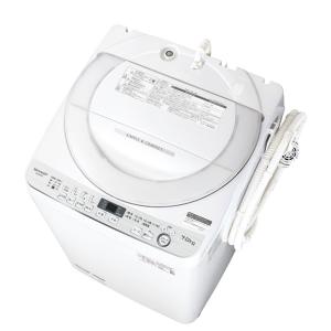 (標準設置 送料無料) シャープ 7.0kg 全自動洗濯機 ホワイト系 SHARP 穴なし槽 ES-GE7D-W 返品種別A