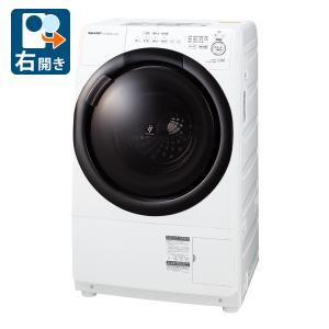 (標準設置 ) シャープ 7kg ドラム式洗濯乾燥機(右開き)クリスタルホワイト