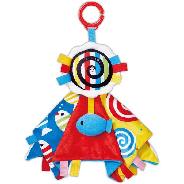 ジョイパレット しましまぐるぐる タグがいっぱい! ふわふわベビーブランケット 返品種別B