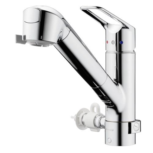 タカギ 台付き1穴 浄水器付シングル混合栓(キッチン用) (水栓)takagi(タカギ) ワンホール...